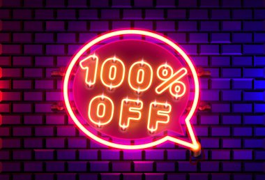 Neon chat çerçevesi 100 mesaj pankartı kapalı. Gece İşareti tahtası.