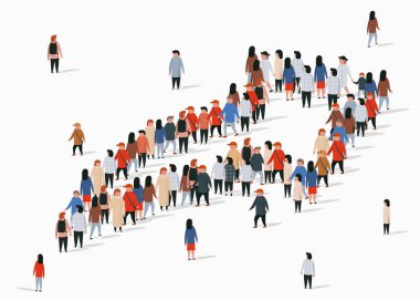 Büyük bir grup insan bir ok.