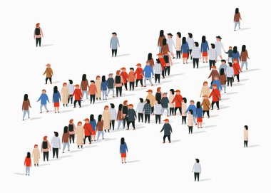 Büyük bir grup insan bir ok.