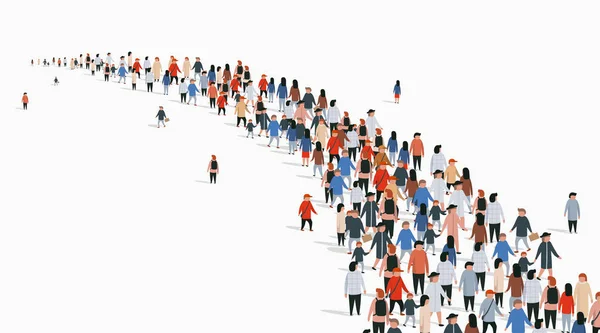 Crowd of buisness people standing in a line. People crowd. — Stock Vector