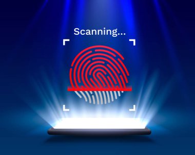 Işık arkaplan üzerinde Parola Dokunuş Kimlik telefonu.