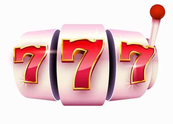 Golden gokautomaat wint de jackpot. 777 Groot win concept. Casino jackpot. — Stockvector