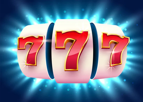 Κουλοχέρη κερδίζει το τζάκποτ. 777 Big win καζίνο έννοια. — Διανυσματικό Αρχείο