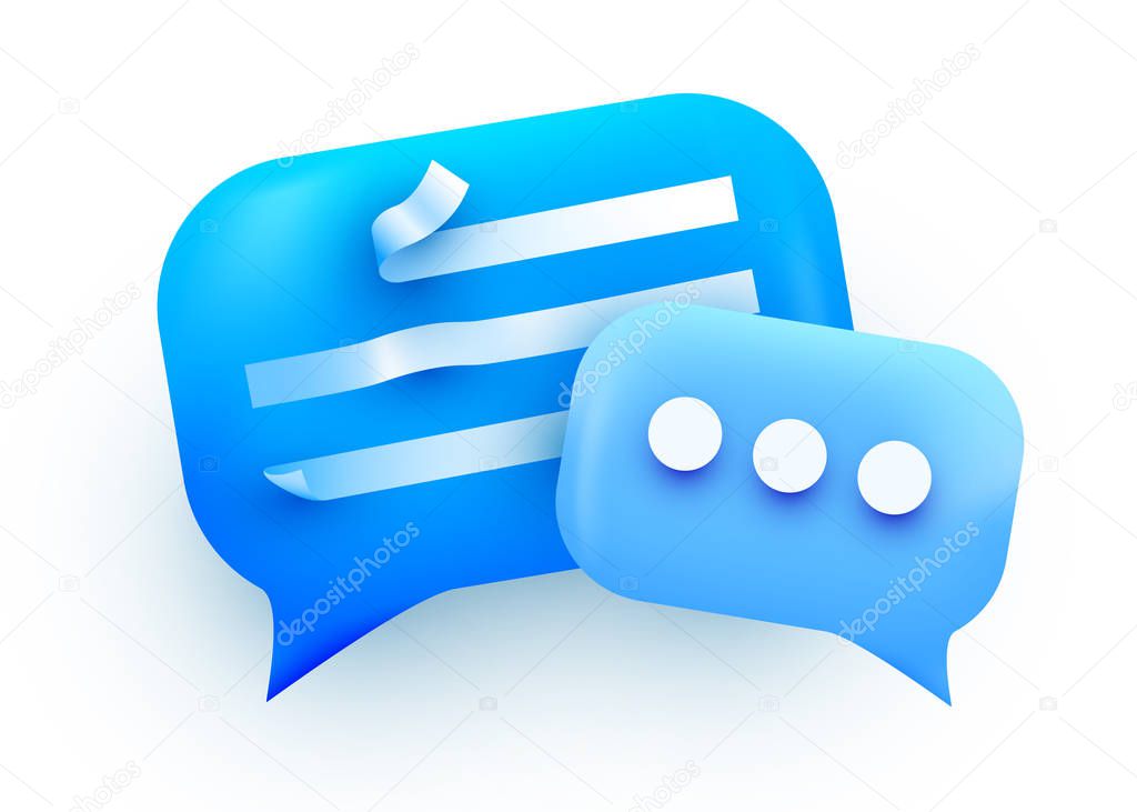 3d Chat bubble. Talk, dialogue, messenger or online support concept. concept.