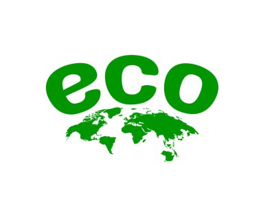 Ekoloji organik yeşil gezegen dünya. beyaz arka planda işaret.