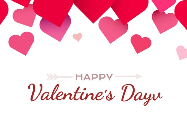 Valentinstag Hintergrund mit roten Herzen. Nettes Liebesbanner oder Grußkarte. Platz für Text. fröhlicher Valentinstag. — Stockvektor