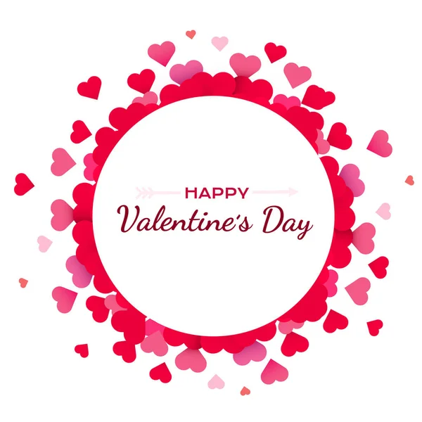 Valentinstag Hintergrund mit roten Herzen. Nettes Liebesbanner oder Grußkarte. Platz für Text. fröhlicher Valentinstag. — Stockvektor