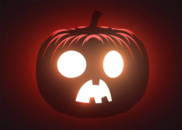 Silhuett av läskig pumpa. Halloween part grafik design. — Stock vektor