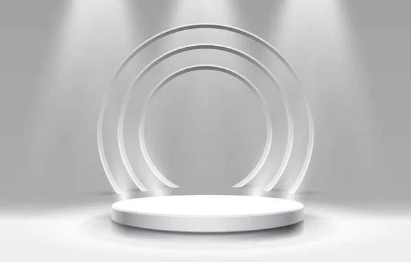 Podium des gagnants blancs pour les concepts d'entreprise, objet Podium — Image vectorielle