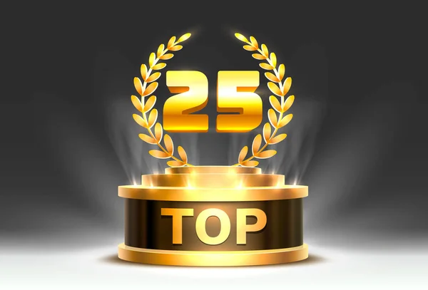 Top 25 melhor pódio sinal de prêmio, objeto dourado . —  Vetores de Stock