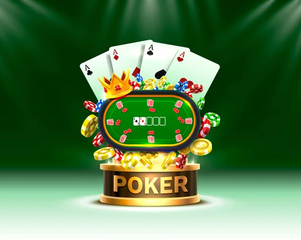 Fichas de poker e cartas de casino banner. Isolado sobre fundo dourado . —  Vetores de Stock