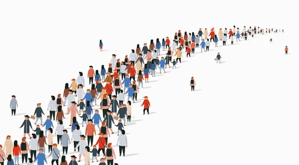 Crowd of buisness people standing in a line. People crowd. — Stock Vector