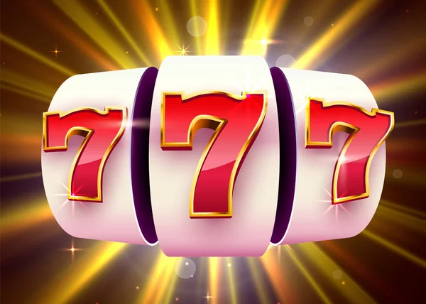 Automat vyhrává jackpot. 777 Big win kasino koncept. — Stockový vektor