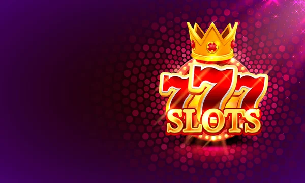 Gran ganar ranuras 777 banner casino en el fondo rojo . — Archivo Imágenes Vectoriales