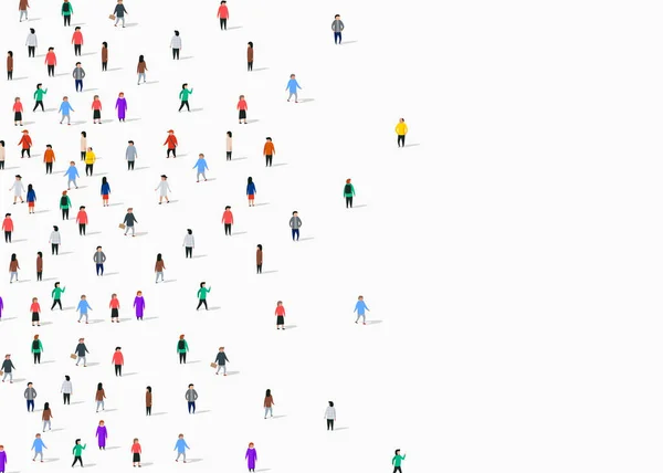 Grand groupe de personnes sur fond blanc. Concept de communication des personnes. — Image vectorielle