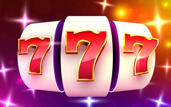 Slot machine wins the jackpot. 777 Big win casino concept. — Stock Vector