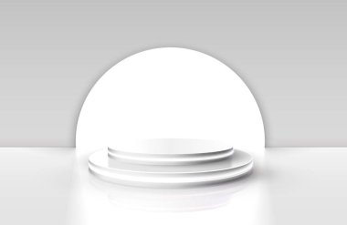 İş konseptleri için beyaz kazananlar podyumu, podyum nesnesi