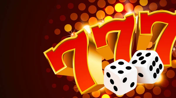 Goldener Spielautomat 777 gewinnt den Jackpot. Big-Win-Konzept. — Stockvektor
