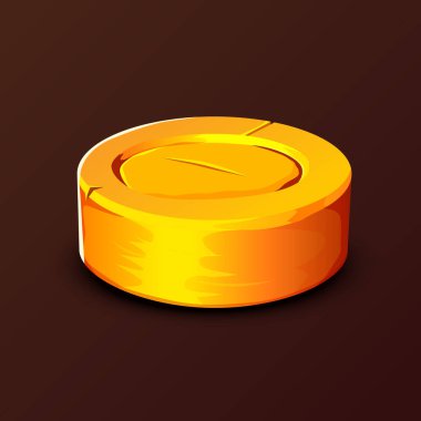 3D gerçekçi altın para koyu arkaplanda izole.
