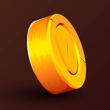 3D gerçekçi altın para koyu arkaplanda izole.