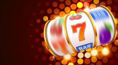 Kumar makinesi büyük ikramiyeyi kazandı. 777 Büyük Kumarhane Konsepti.