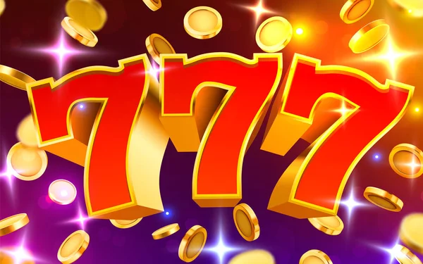 Golden slot machine 777 wint de jackpot. Big Win concept. — Stockvector