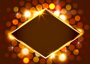 Parlak arka planda altın rengi, eski model bir sınır. Altın lüks gerçekçi çerçeve.