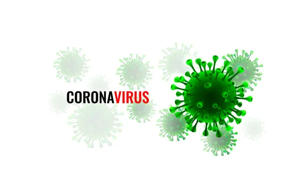 Organisme Coronavirus bahaya, biologi makro, latar belakang putih . - Stok Vektor
