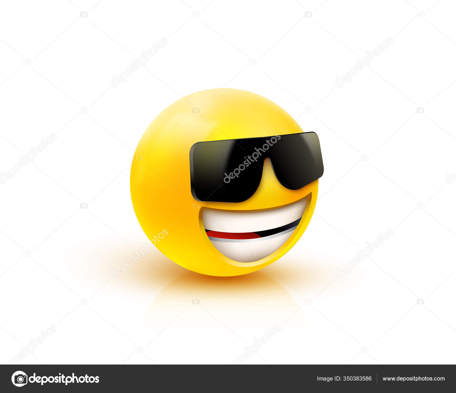 Face with sunglasses emoji emoticon with dark sunglasses. Like a boss