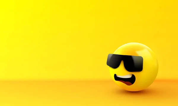 Rosto com óculos de sol emoji - emoticon com óculos escuros. Como um chefe . — Vetor de Stock