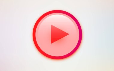 Beyaz arkaplanda modern kırmızı çalma düğmesi.