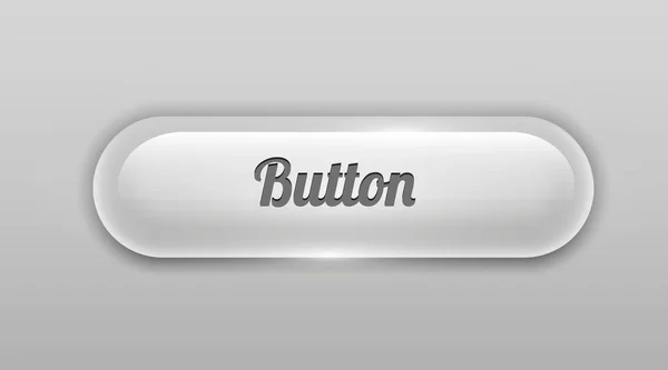 Διαφανές στρογγυλό γυαλιστερό γυάλινο κουμπί. Στοιχείο UI. — Διανυσματικό Αρχείο