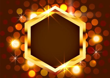 Parlak arka planda altın rengi, eski model bir sınır. Altın lüks gerçekçi çerçeve.