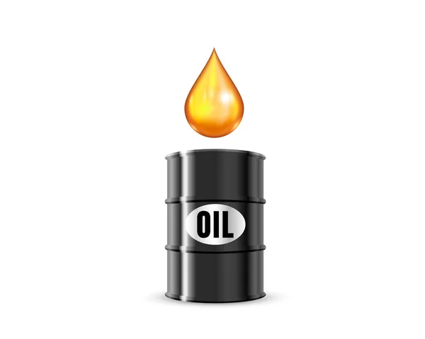 Trade Oil in a barrel on a white background. — Stock Vector