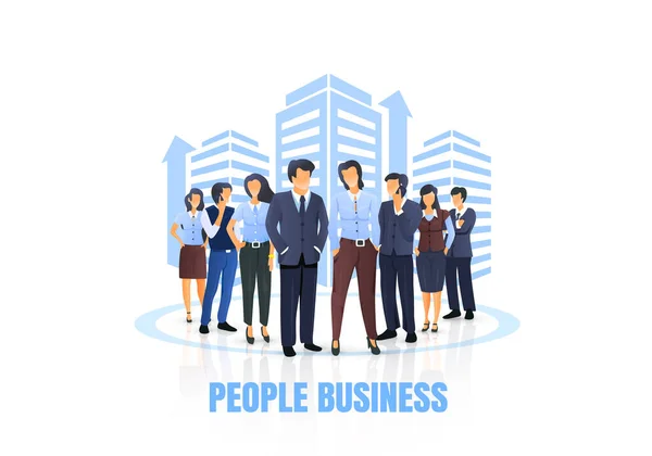 Група людей дістається до бізнесу, концептуальних людей . — стоковий вектор