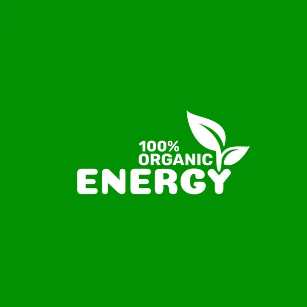 Energy Grünes Bio-Blatt eines Baumes, Symbol auf weißem Hintergrund. — Stockvektor