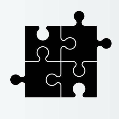 Dört adet düz bulmaca. Bölüm karşılaştırmak hizmet afiş.