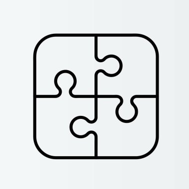 Dört adet düz bulmaca. Bölüm karşılaştırmak hizmet afiş.