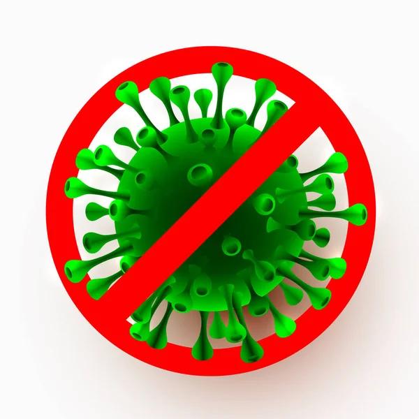 Teken voorzichtig coronavirus. Stop coronavirus pandemie. Coronavirus uitbraak. Coronavirusgevaar en volksgezondheidsrisico 's en griepuitbraak. — Stockvector