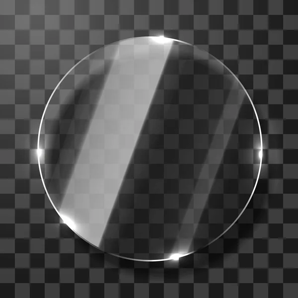 Κενό διαφανές γυάλινο πλαίσιο σε μορφή κύκλου. — Διανυσματικό Αρχείο