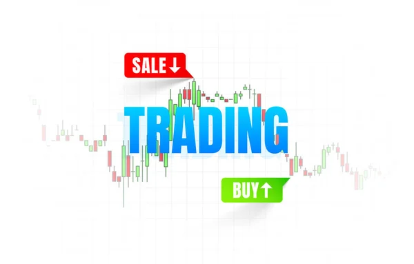Finance trader graphique informations, acheter et vendre courtier . — Image vectorielle