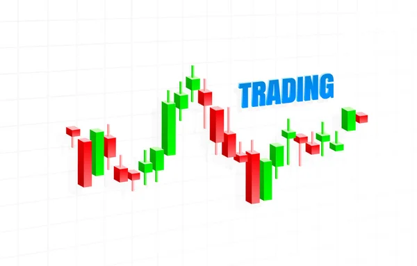 Finanza trader grafico informazioni, comprare e vendere broker . — Vettoriale Stock