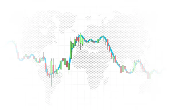 Finance trader graphique informations, acheter et vendre courtier . — Image vectorielle