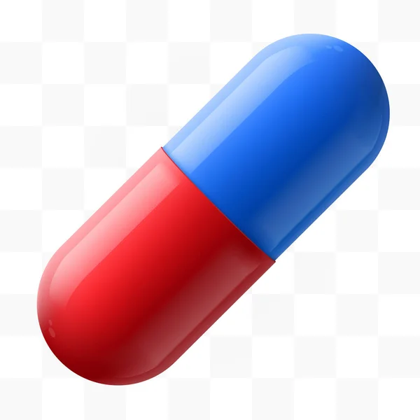 Pilule sur fond transparent. Concept d'illustration de médecine . — Image vectorielle