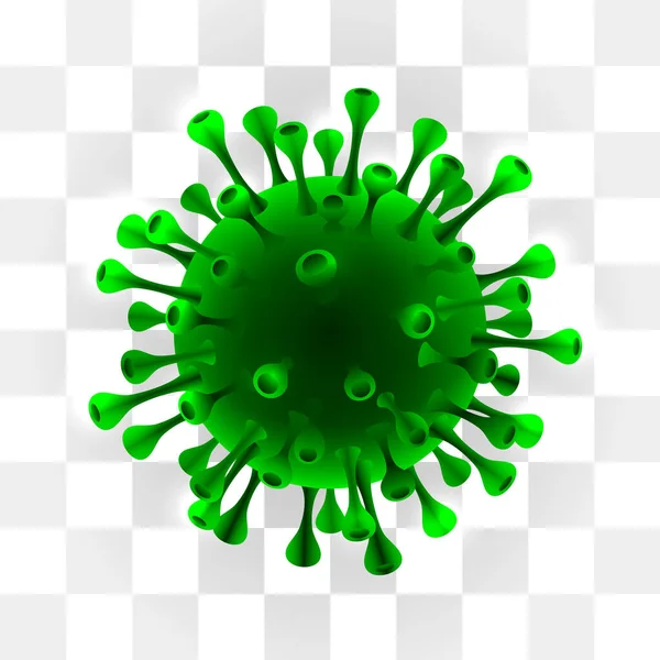 Isolierte Coronavirus 3D-Illustration auf weißem Hintergrund. — Stockvektor
