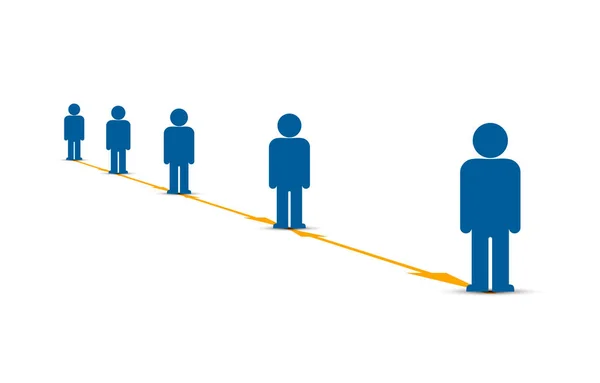 Gama de personas entre sí, signo social . — Vector de stock