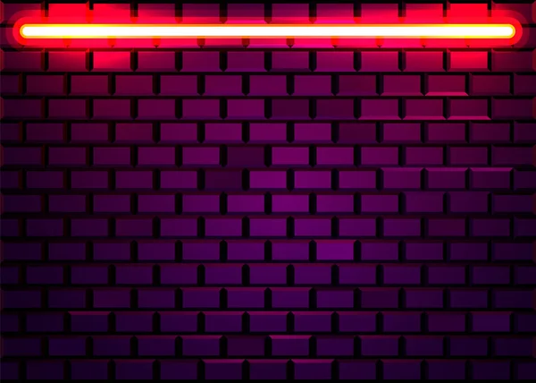 Cadre de lampe au néon sur fond de mur de briques. Concept de Las Vegas . — Image vectorielle