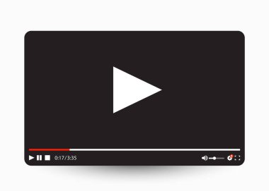 Web ve mobil uygulamalar için düz video oynatıcı şablonu.