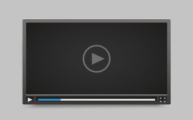 Flat video player template for web and mobile apps. clipart