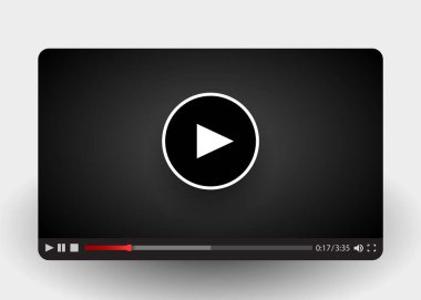 Web ve mobil uygulamalar için düz video oynatıcı şablonu.